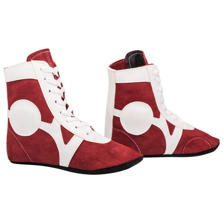 Купить Обувь для самбо RS001/2, замша, красный Rusco в Новаяладоге 
