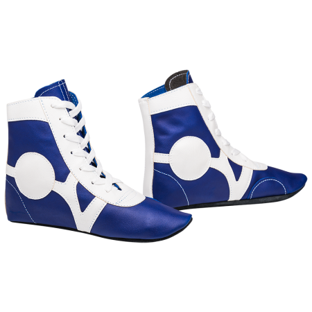 Купить Обувь для самбо SM-0102, кожа, синий Rusco в Новаяладоге 