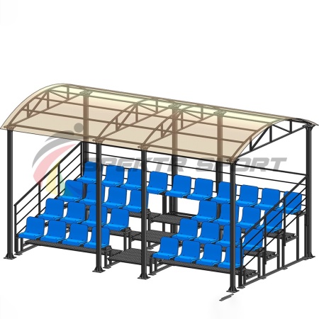 Купить Трибуна для зрителей 4 ряда на 34 места с навесом и перилами в Новаяладоге 