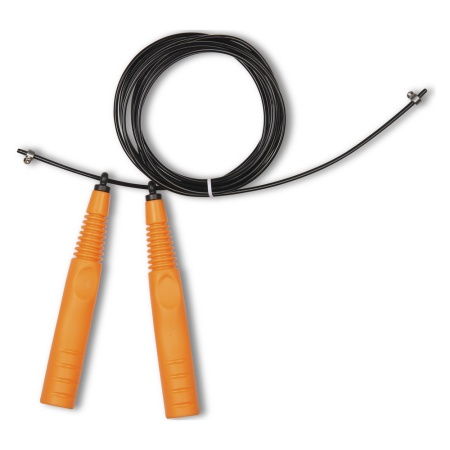 Купить Скакалка высокооборотная Кроссфит стальной шнур в оплетке 2.9 м чёрно-оранжевая в Новаяладоге 